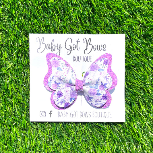 Butterfly Bow—Lavender Floral