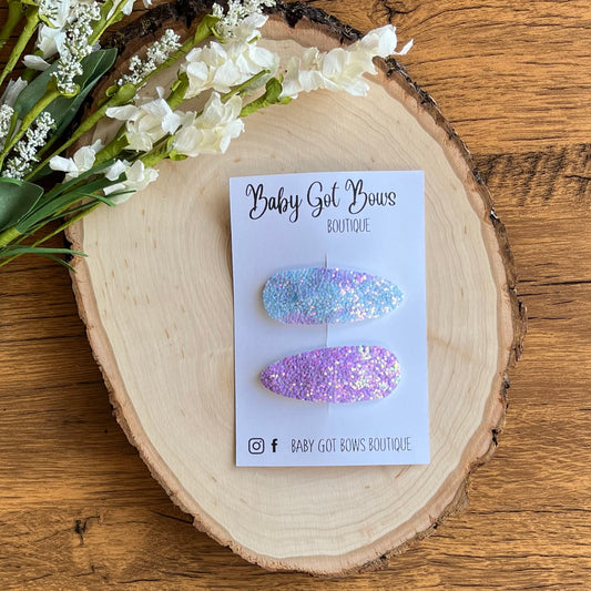 Snap Clip Set—Lavender/blue ombré