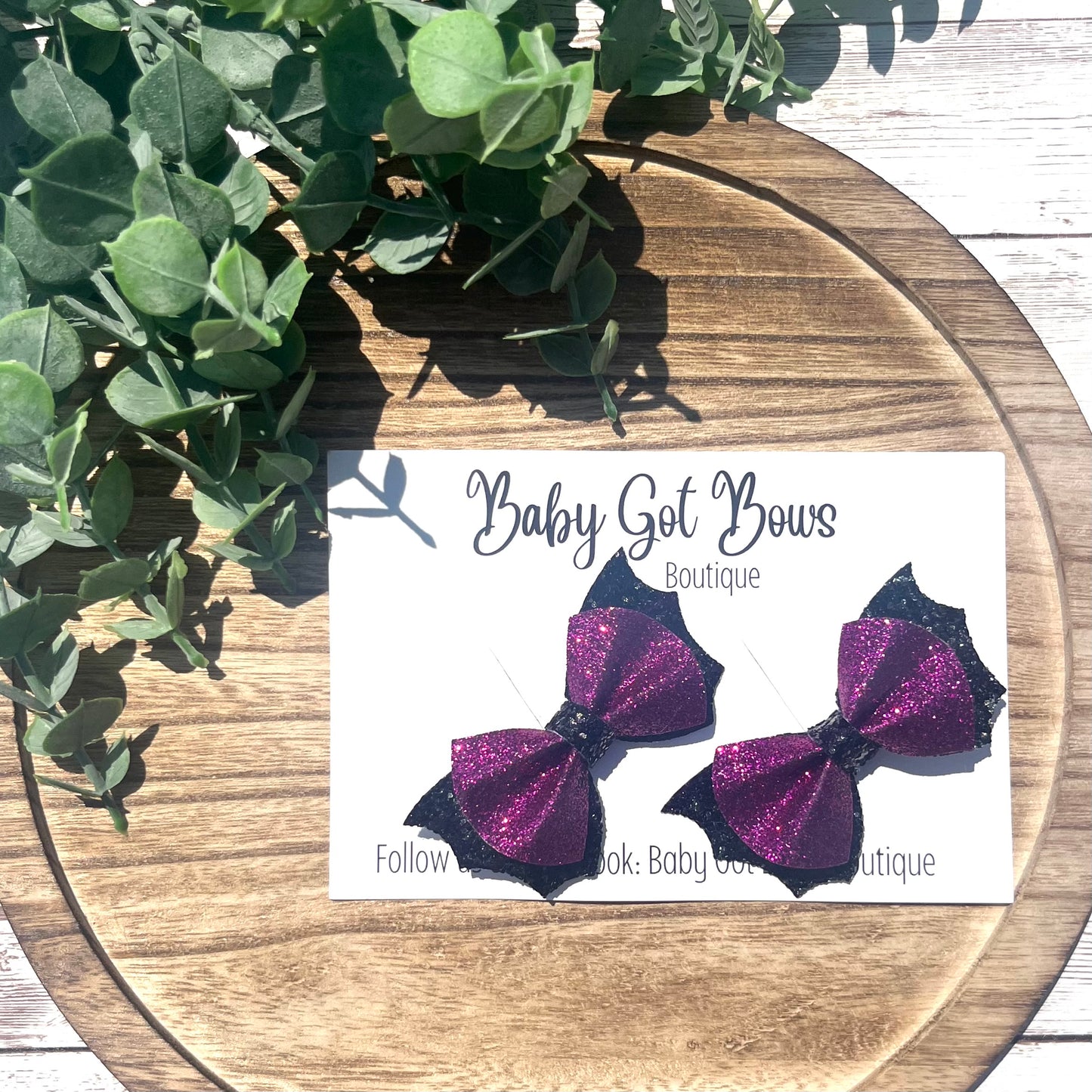 Bat Piggies—Purple glitter