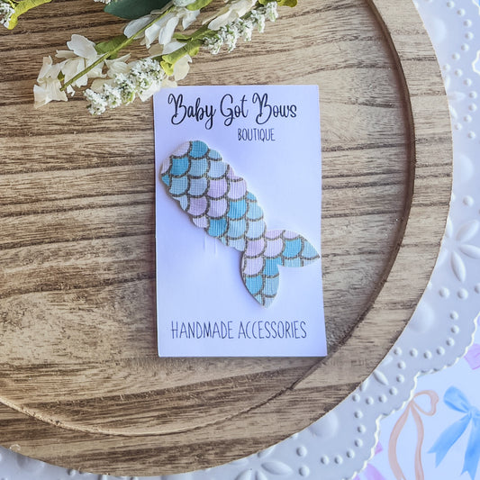 Mermaid Tail Snap Clip—Aqua/Pink