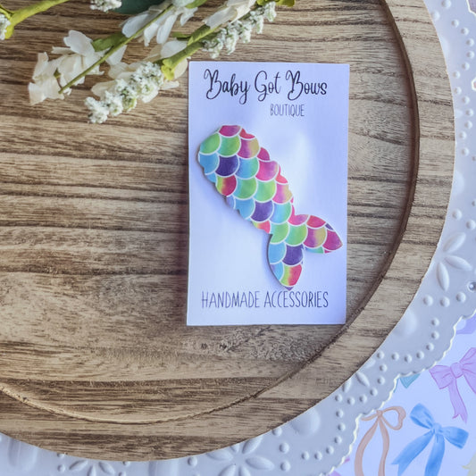 Mermaid Tail Snap Clip—Rainbow