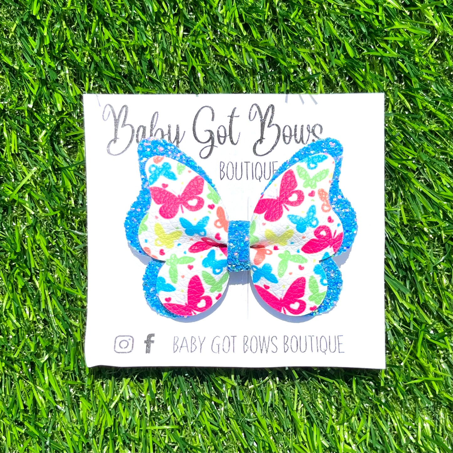 Butterfly Bow—Neon butterflies
