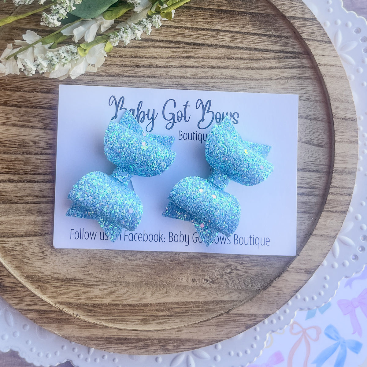 Piggies—Ice blue glitter