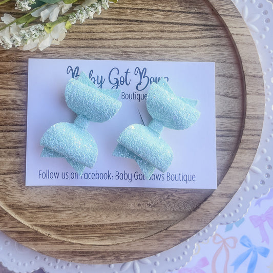 Piggies—Aqua glitter