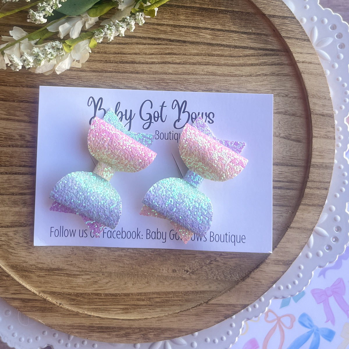 Piggies—Pastel rainbow glitter