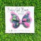 Butterfly Bow—Denim with Pink Flowers
