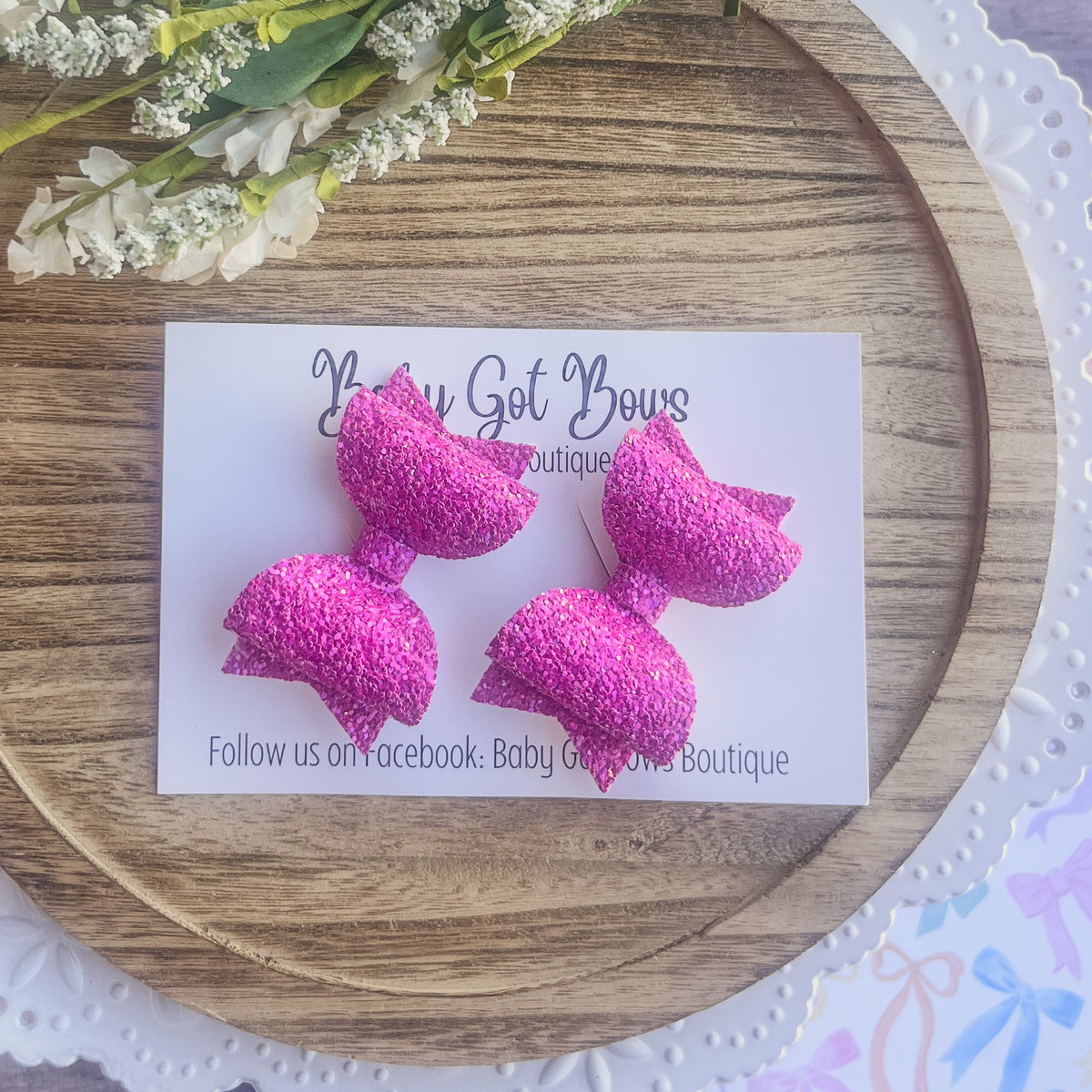 Piggies—Hot pink glitter