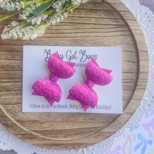 Piggies—Hot pink glitter