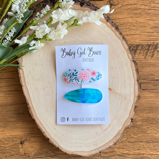 Snap Clip Set—Hawaiian Floral