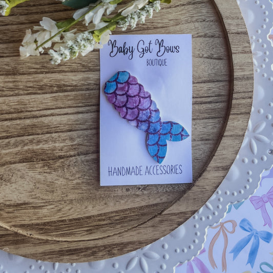 Mermaid Tail Snap Clip—Pink/Blue