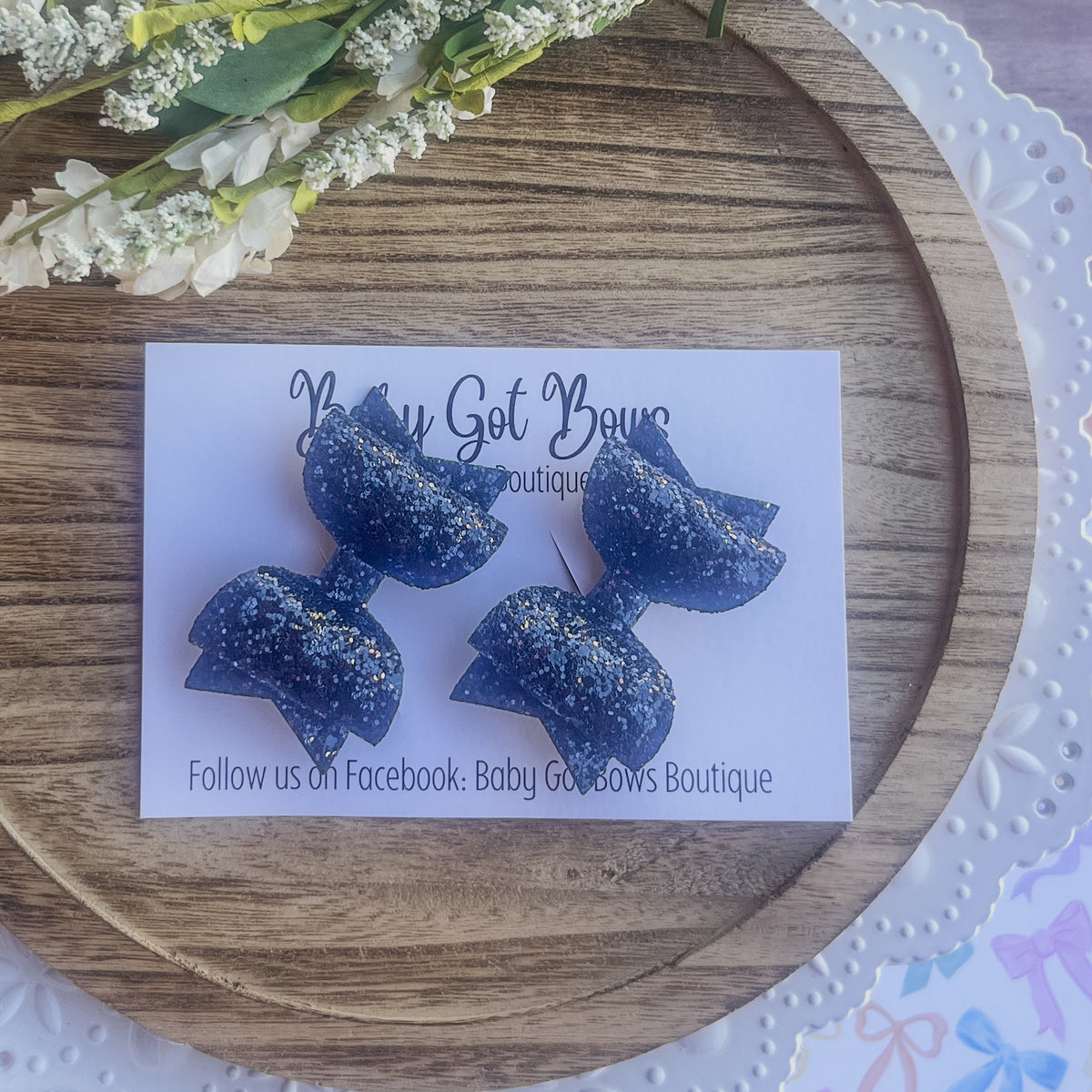 Piggies—Black glitter