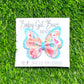 Butterfly Bow—Coral/Blue Floral