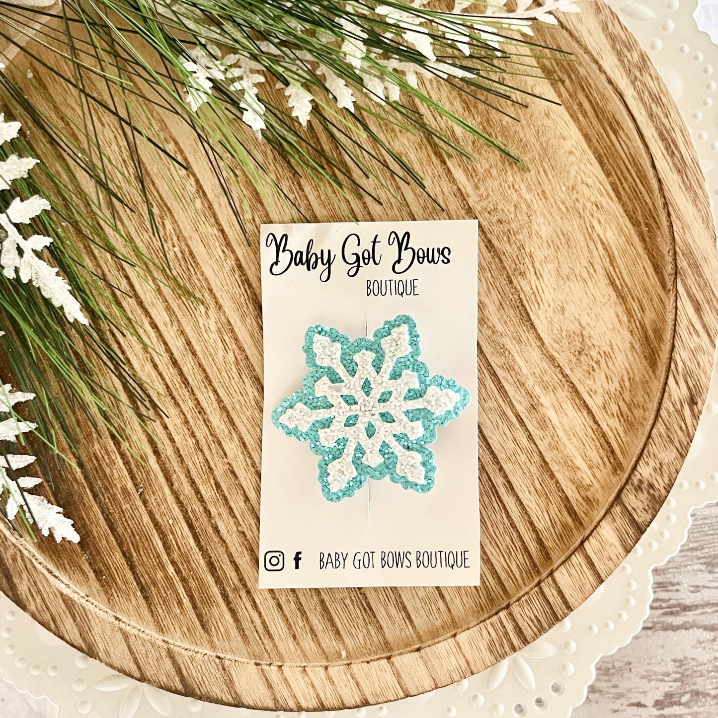 Snowflake Hair Clip—Blue