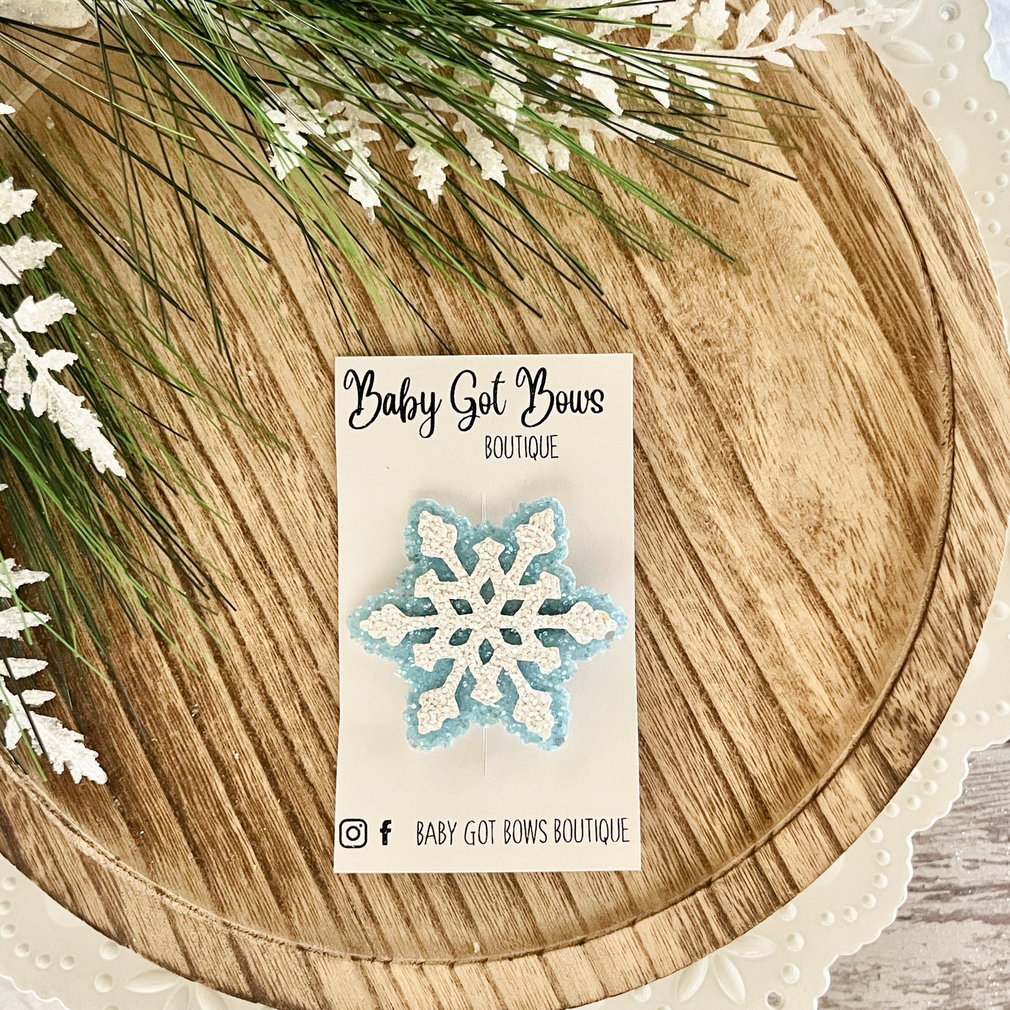 Snowflake Hair Clip—Lt Blue