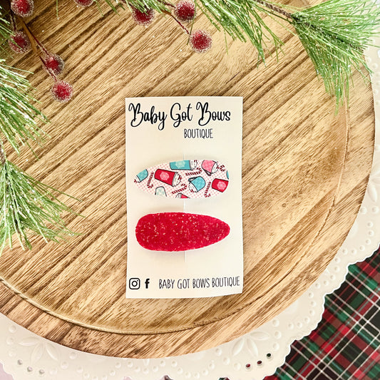 Snap Clip Set—Peppermint Cocoa